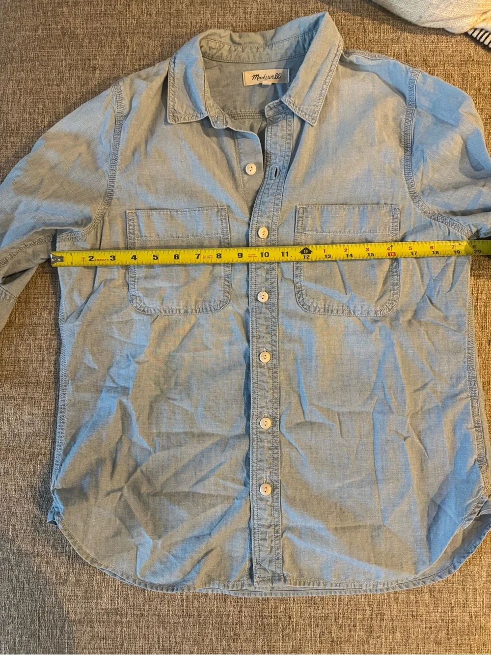 Madewell Light Blue Denim Button-Down Shirt - Picture 3 of 6